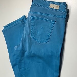 Women's AG the Stilt Cigarette Jeans in Highlighter Blue Size 29/30